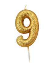 Picture of AGE 9 GOLD NUMERAL CANDLE 7CM